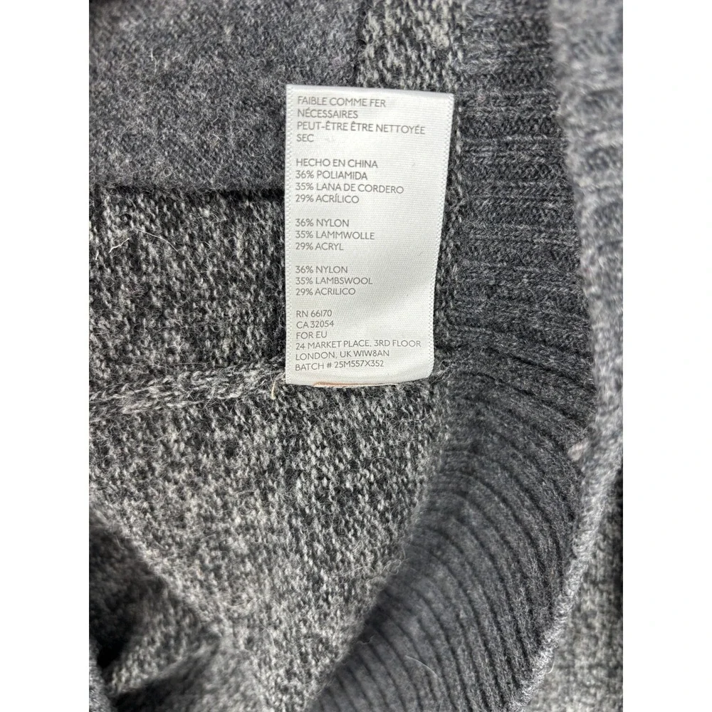 O'Hanlon Mills Sweater Mens M Gray Cardigan Lambswool Blend